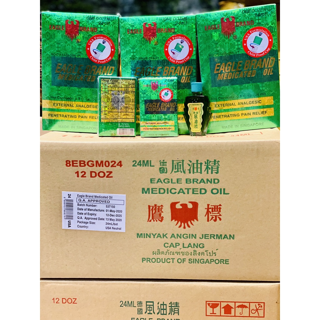 Dầu gió xanh con ó 2 nắp Mỹ