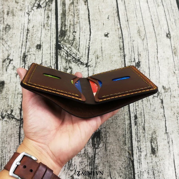 Ví nam da bò, bóp ví nam mẫu đứng da thật handmade - VN2726