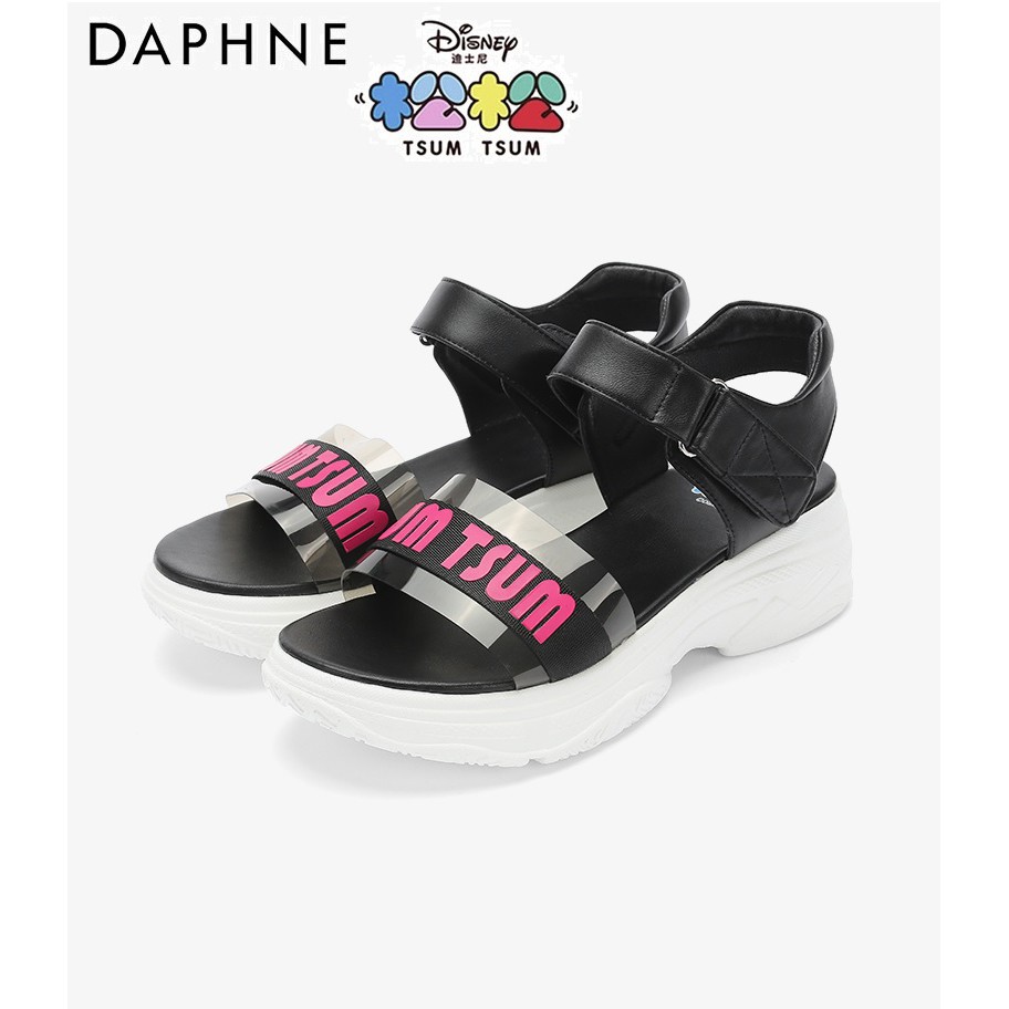 Sandal quai ngang Daphne, khóa dán tiện lợi  gót 5.5cm (có sẵn)