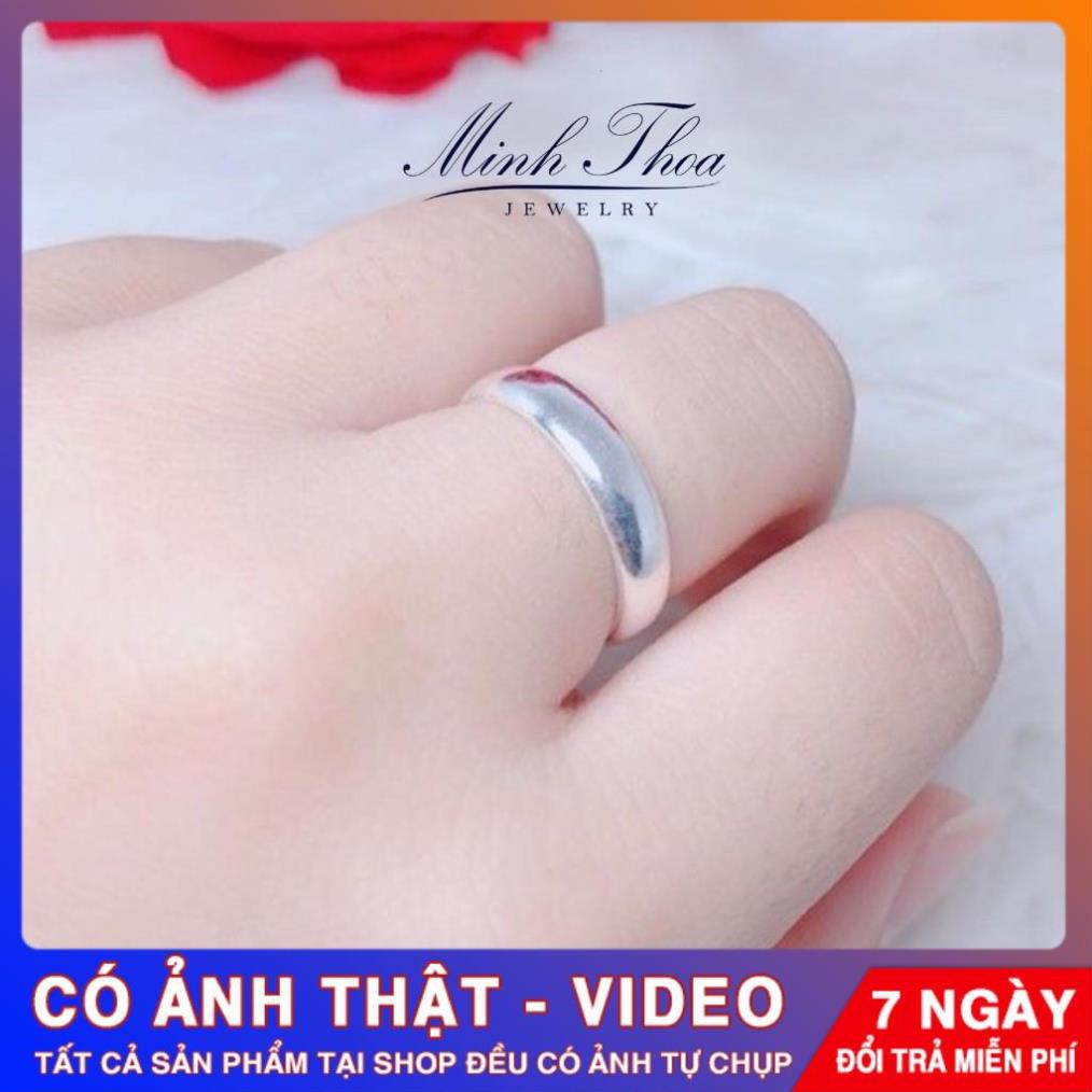 Nhẫn trơn nam nữ, nhẫn bạc nguyên chất dùng để đánh cảm tránh gió độc Tuấn Thoan JEWELRY