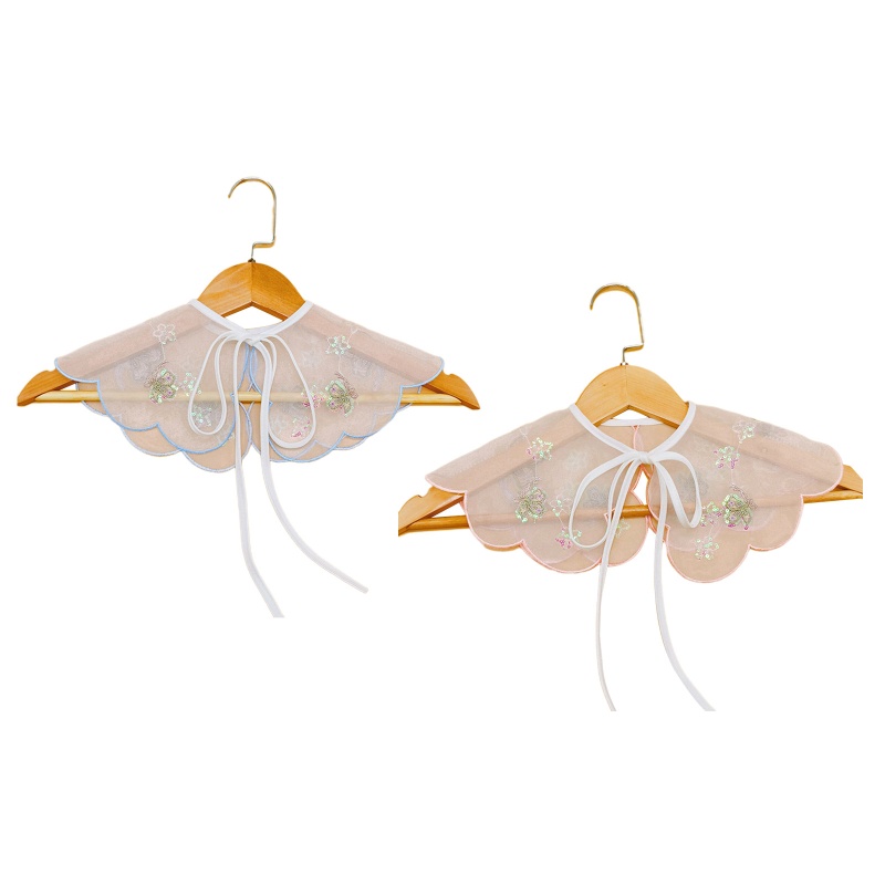 Khăn Quàng Cổ Mỏng Đính Hạt Có Thể Tháo Rời Phối Dây Cột Nơ Xinh Xắn Cho Bé