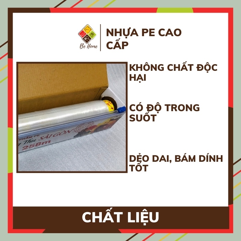 Màng Bọc Thực Phẩm Có Lưỡi Cắt TrangThu BEHOME Màng Bọc Thức Ăn Co Dãn Siêu Bền Đảm Bảo An Toàn [GOODSG258]