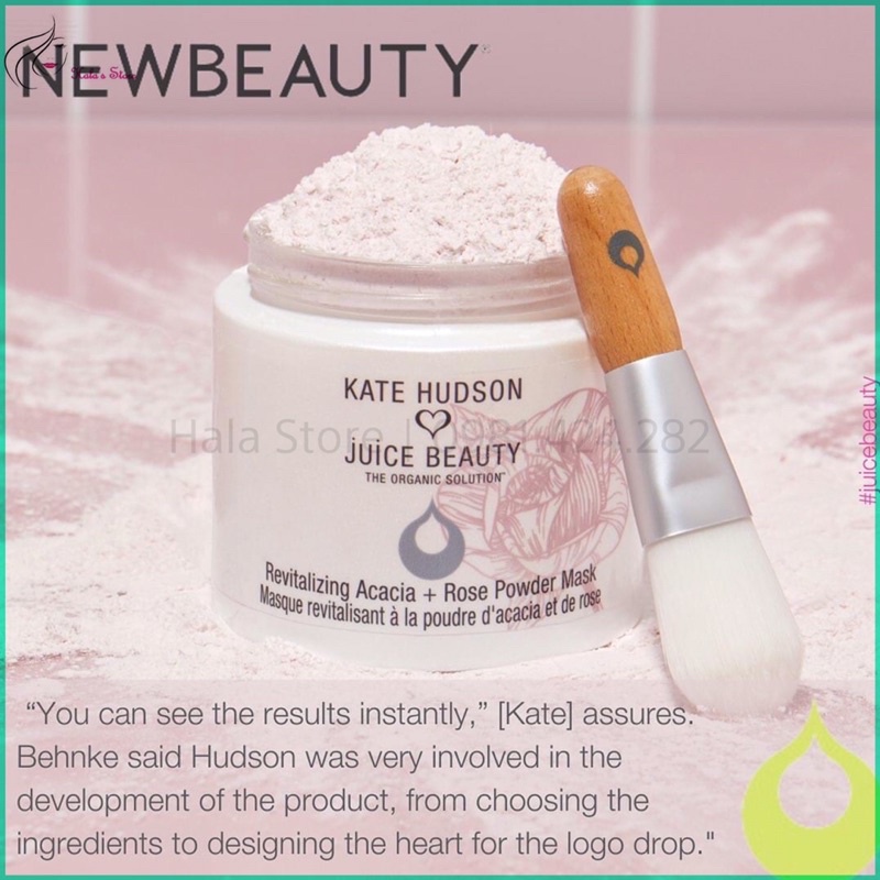 Mặt nạ hoa hồng sáng da Juice Beauty KATE HUDSON ♥️ JUICE BEAUTY REVITALIZING ACACIA + ROSE POWDER MASK