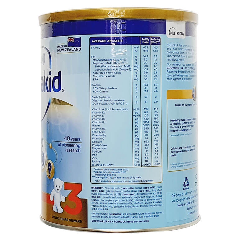 Sữa Aptakid NewZealand số 3 900g