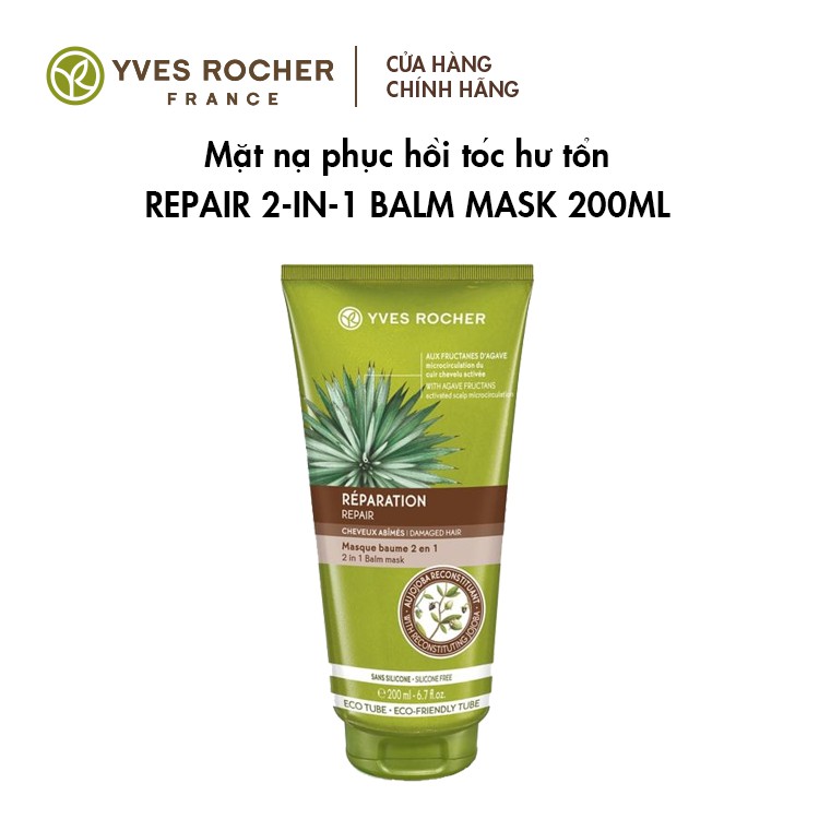 Mặt Nạ Chăm Sóc Tóc Phục Hồi Dạng Balm 2 Trong 1 Yves Rocher Repair 2 In 1 Balm Mask 200ml