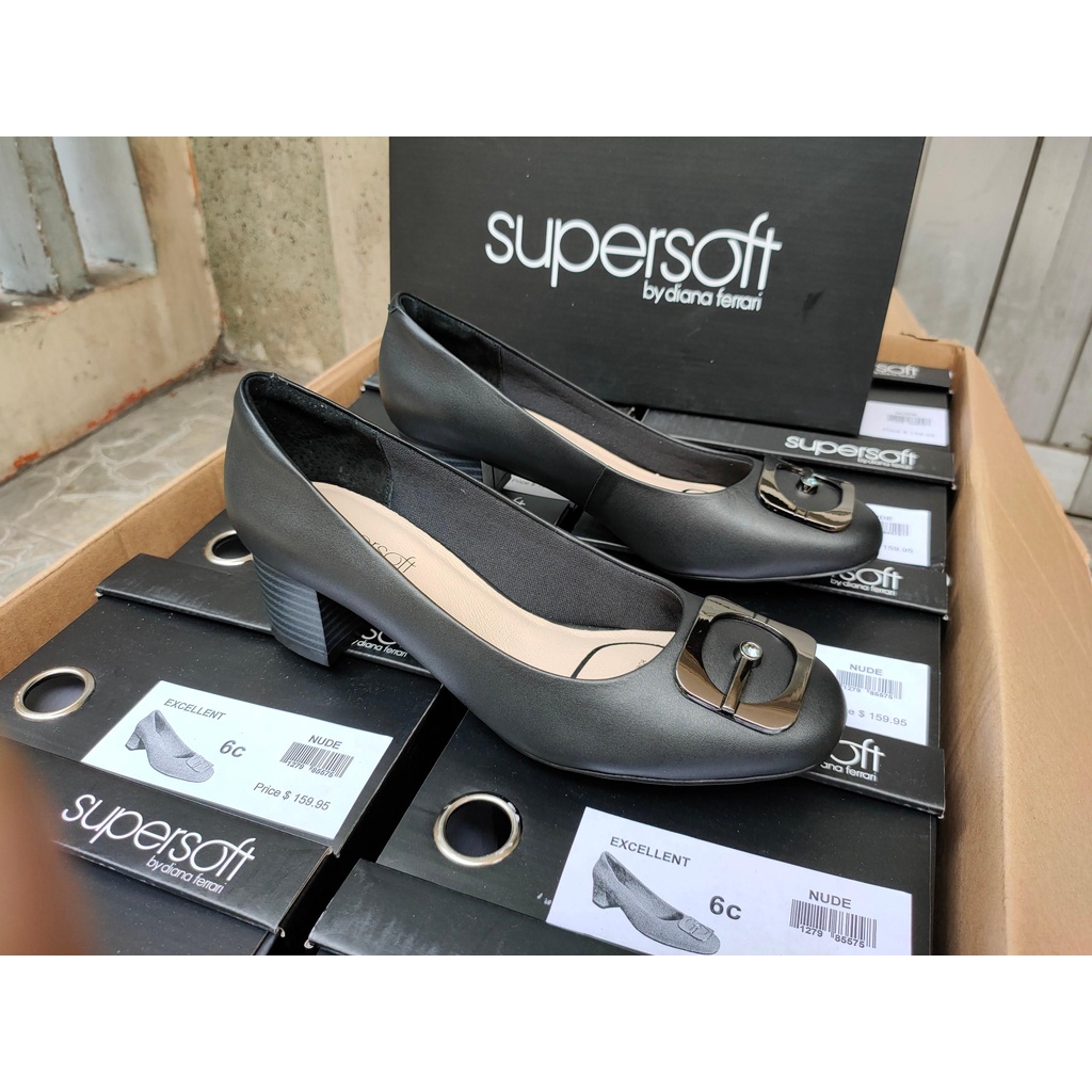 Giày SUPERSOFT gót trụ 3cm, khoá tròn