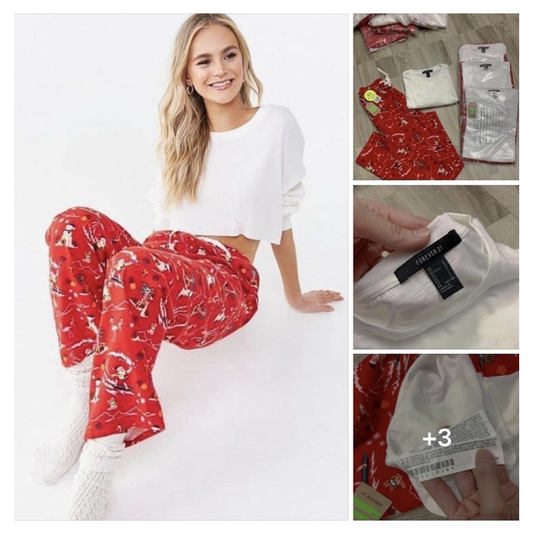 ❤SET ÁO QUẦN F21 VNXK HOẠ TIẾT NOEL KUTE❤️