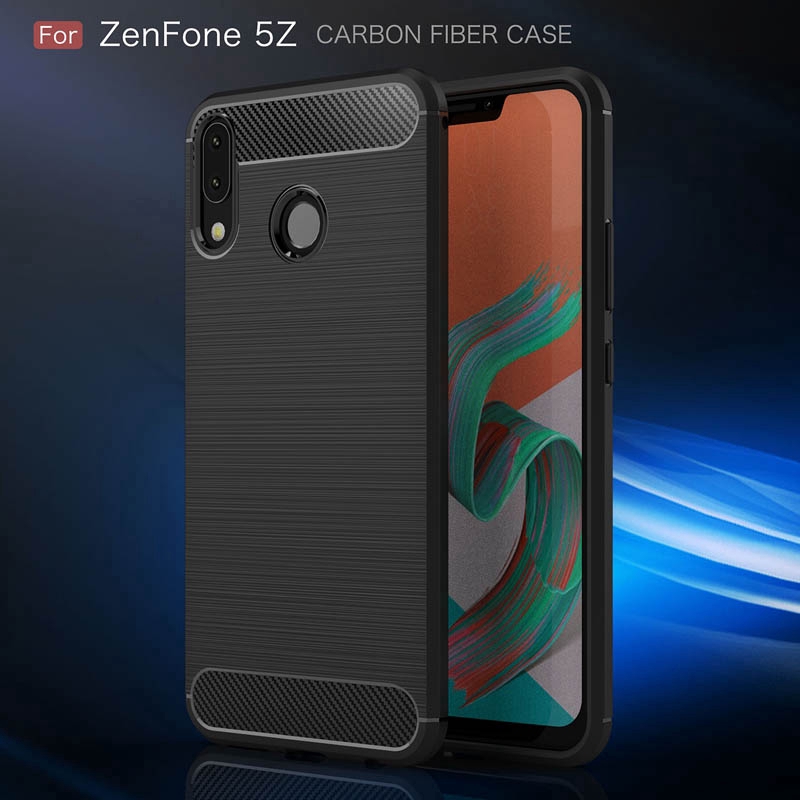 Ốp điện thoại TPU mềm kết cấu sợi carbon bề mặt nhám cho ASUS ZenFone 5Z ZS620KL ZE620KL M1 ZB555KL ZB601KL