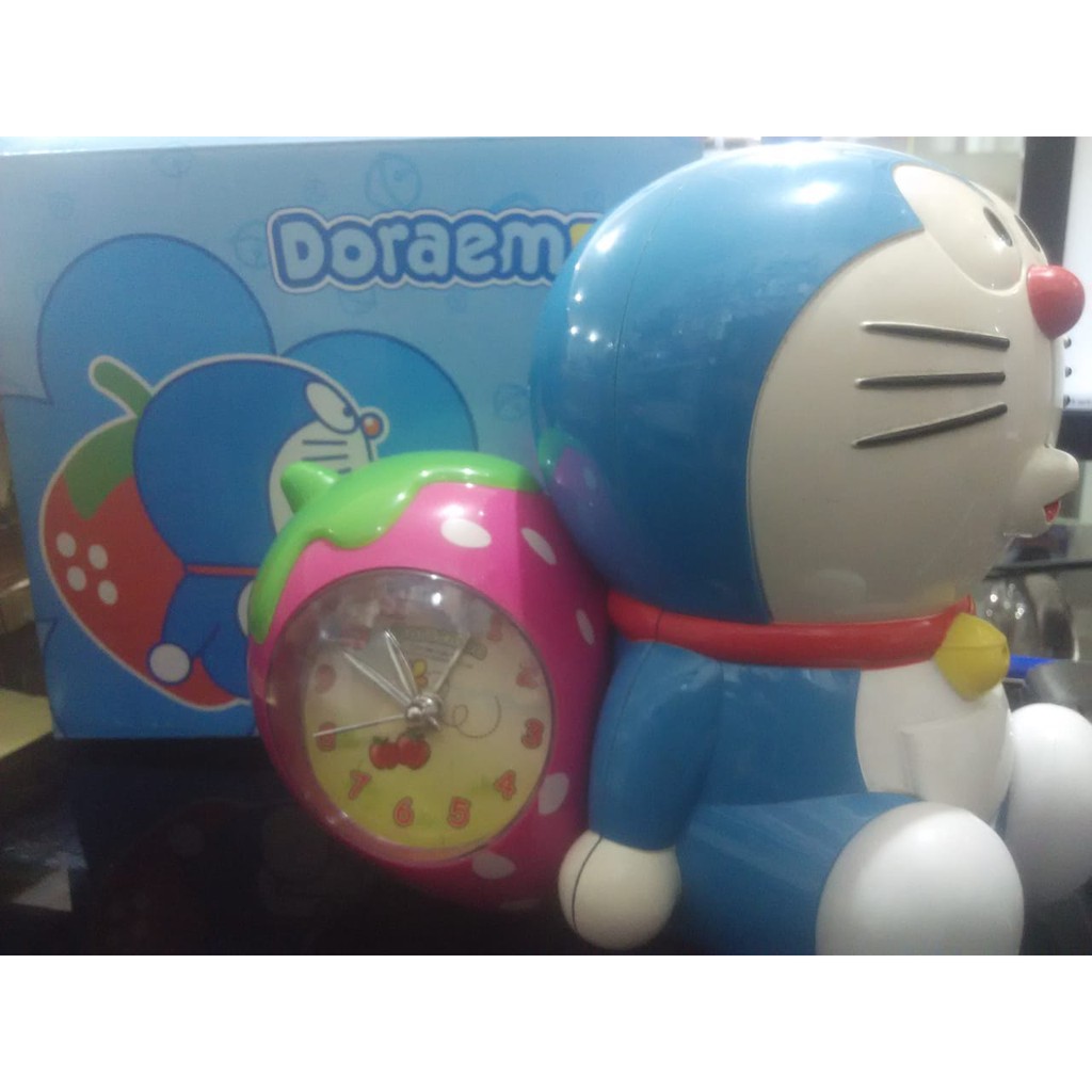 Doraemon Đồng Hồ Báo Thức Hình Doremon Dâu Tây Đáng Yêu