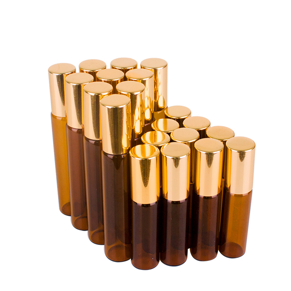 (Hàng Mới Về) Set 10 Lọ Thủy Tinh Rỗng Chiết Mỹ Phẩm 5 / 10ml Có Con Lăn Tiện Dụng