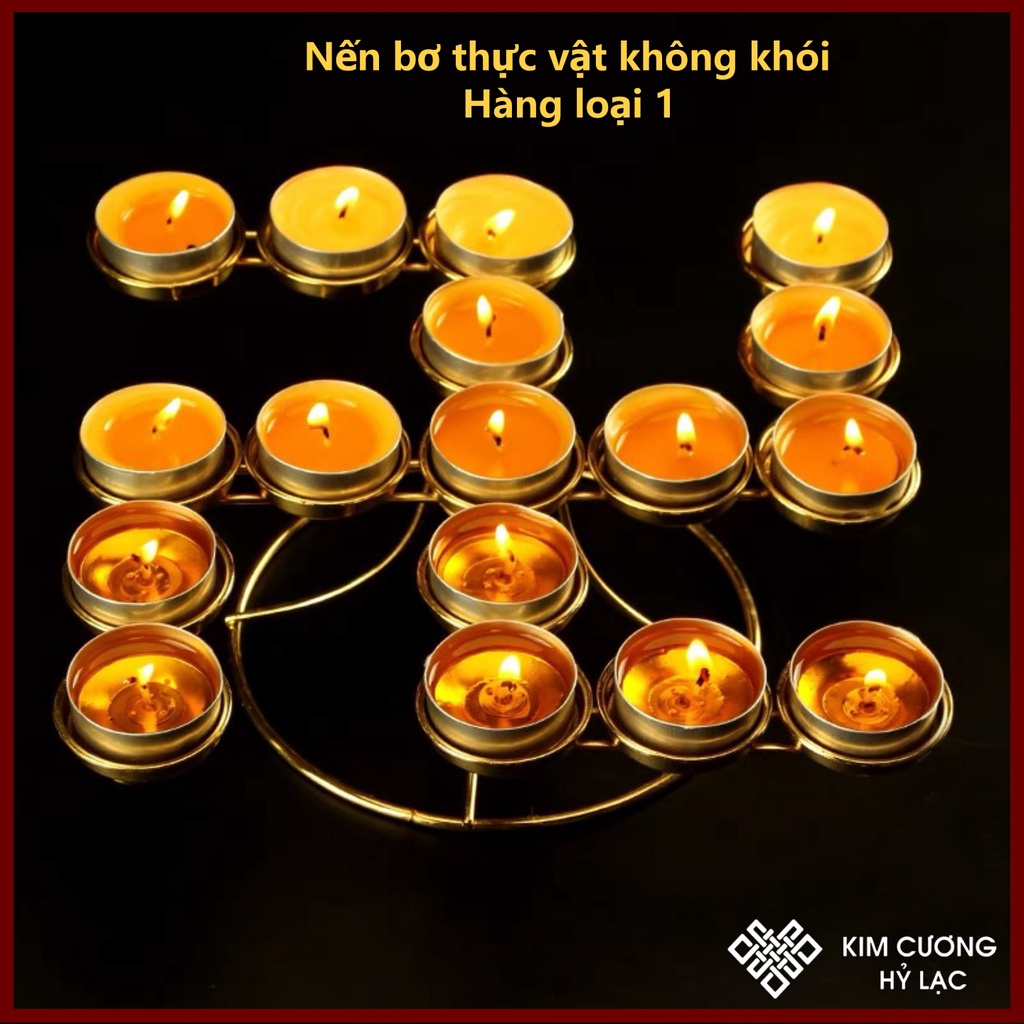 Nến Bơ 100 Viên Thực Vật [Kim Cương Hỷ Lạc] Không Khói 4H -Hàng Loại 1