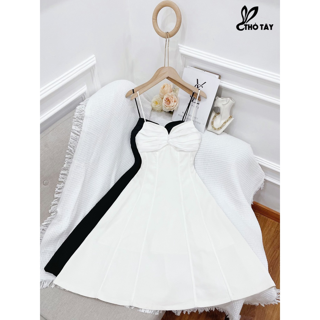 Đầm xoè dây nhấn ngực THỎ TÂY D639X265