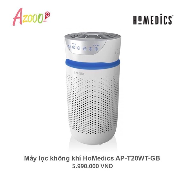 [Mã ELHA22 giảm 6% đơn 300K] Máy lọc không khí ion có đèn UV lọc bụi mịn, tạo ẩm HoMedics AP-AT20 5in1 [Mua 1 Tăng 1 ]