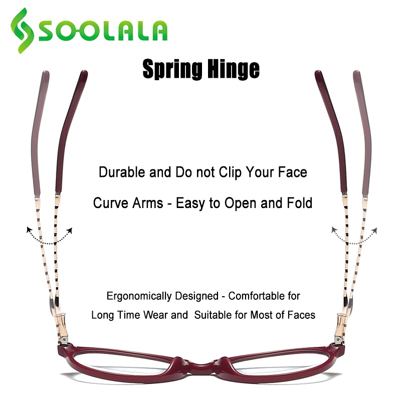 Kính Đọc Sách Gọng Tròn Màu Xanh Lam SOOLALA TR90 Cho Nữ