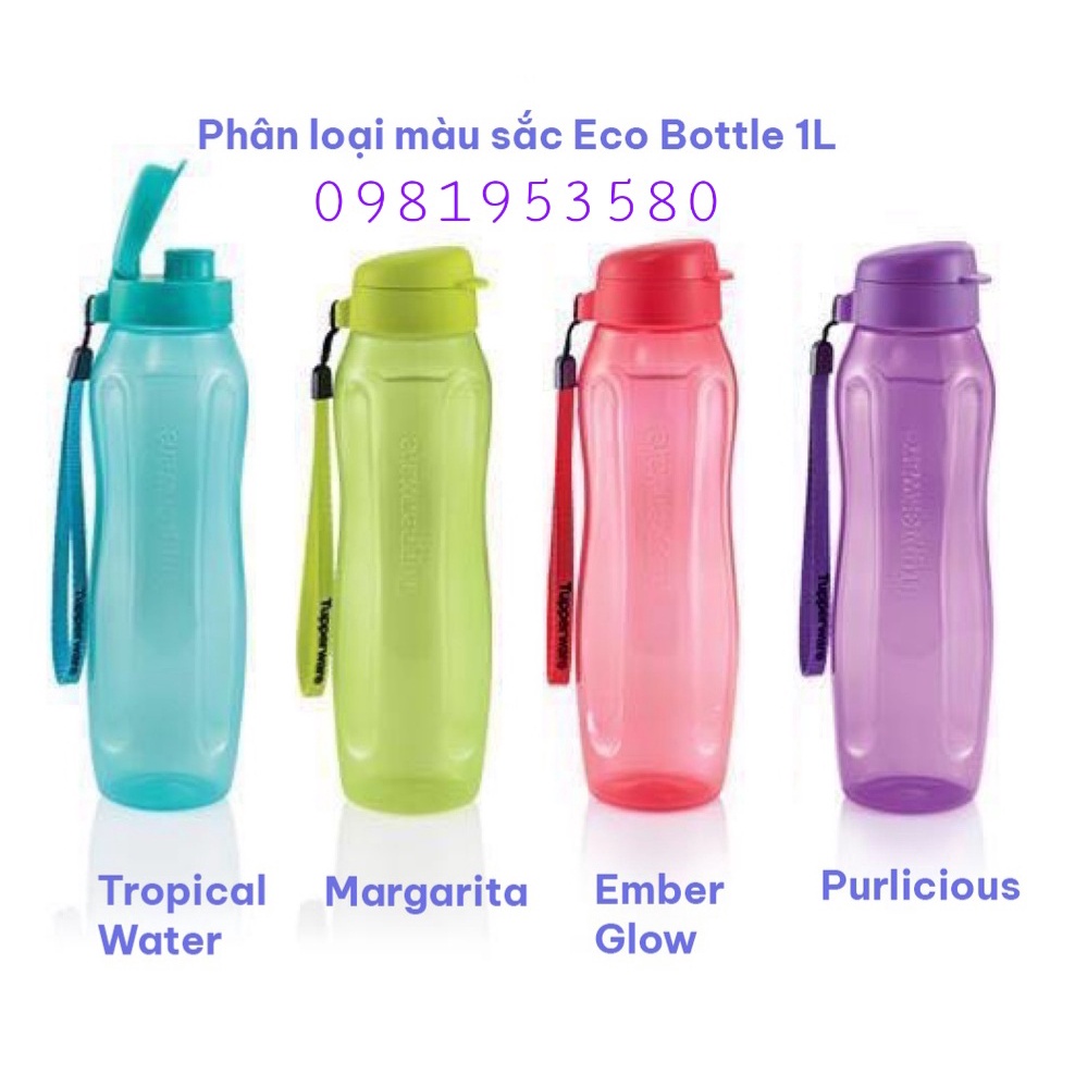 Bình nước Tupperware Eco Bottle 1L-750ml-500ml- Bình nước thể thao, đi học, làm việc trữ nước cả ngày thiết kế, màu đẹp