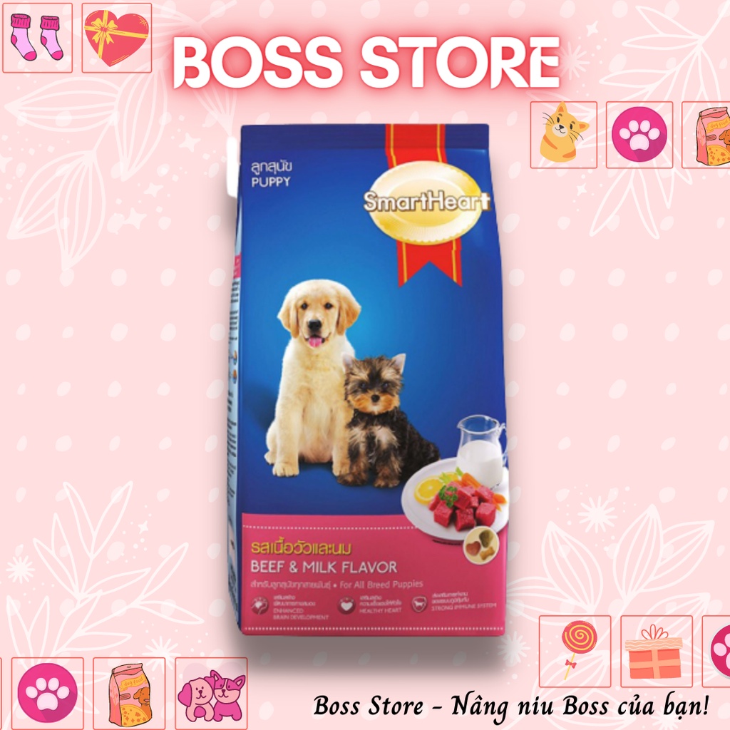 SmartHeart puppy - Thức ăn dành cho chó con vị thịt bò và sữa 400gr
