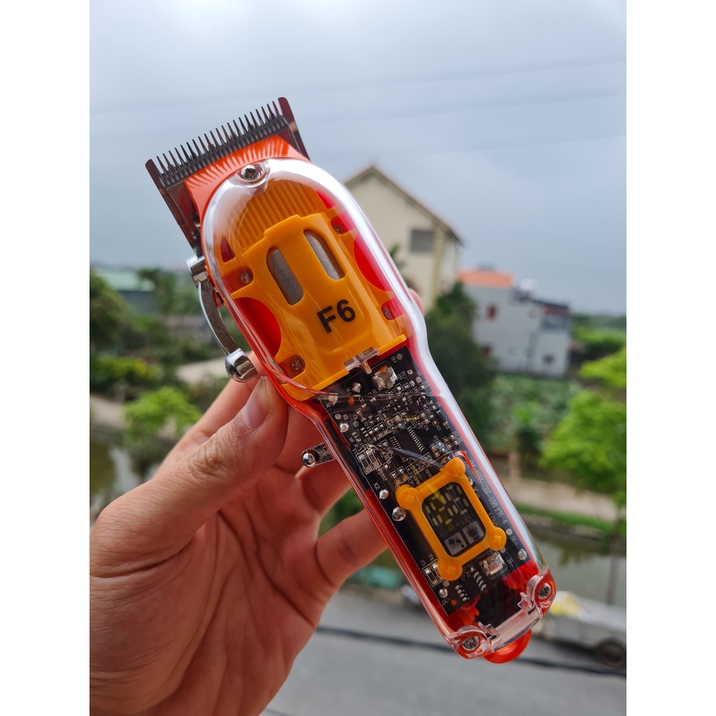 Tông đơ POP-F6  lưỡi KÉP mẫu mới 2022 màn hình hiển thị dung lượng pin