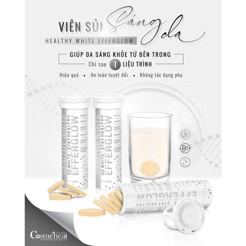 Hàng Chính Hãng - Viên Sủi Trắng Da Cosmeheal Heathy White Efferglow | BigBuy360 - bigbuy360.vn