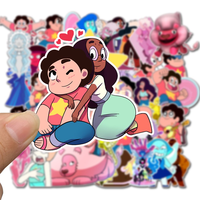 Set 50 Miếng Dán Phim Hoạt Hình Steven Universe Không Thấm Nước Trang Trí Đa Dụng