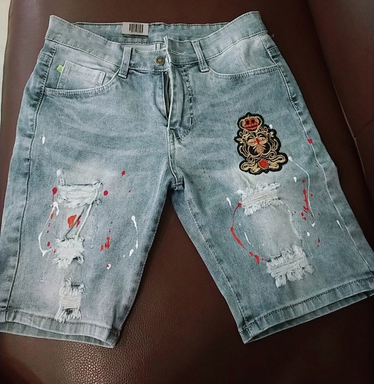 Quần short jean nam cao cấp vảy sơn ,chất liệu jean cao cấp,co giãn tốt họa tiết nổi bậc - BM01