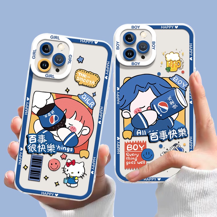 Ốp Điện Thoại Silicon TPU Mềm Trong Suốt In Họa Tiết Dễ Thương Cho IPhone 14 13 12 11 Pro X XR XS Max 6 6S 7 8 Plus