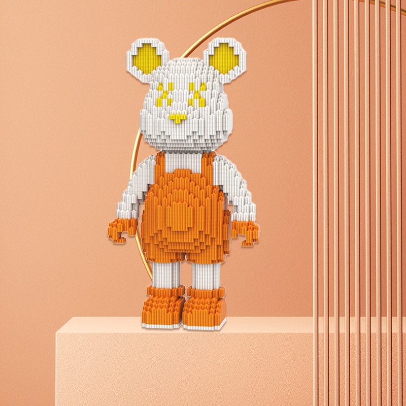 Chakra Ba Lô Hai Màu Khối Xếp Hình Gấu Nhiều Màu Sắc Với Mảnh Ghép Nhỏ