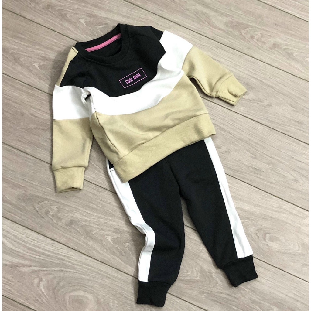 Bộ dài tay thu đông bé trai - Bộ nỉ phối da cá siêu tây cho bé trai size 1-6t