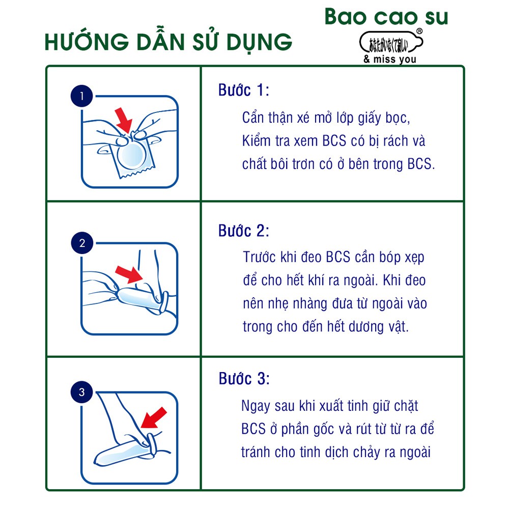 Bao cao su kiểu có gân và gai, chất lượng nhật bản  i & miss you, trong suốt không màu, không mùi, không gây kích ứng