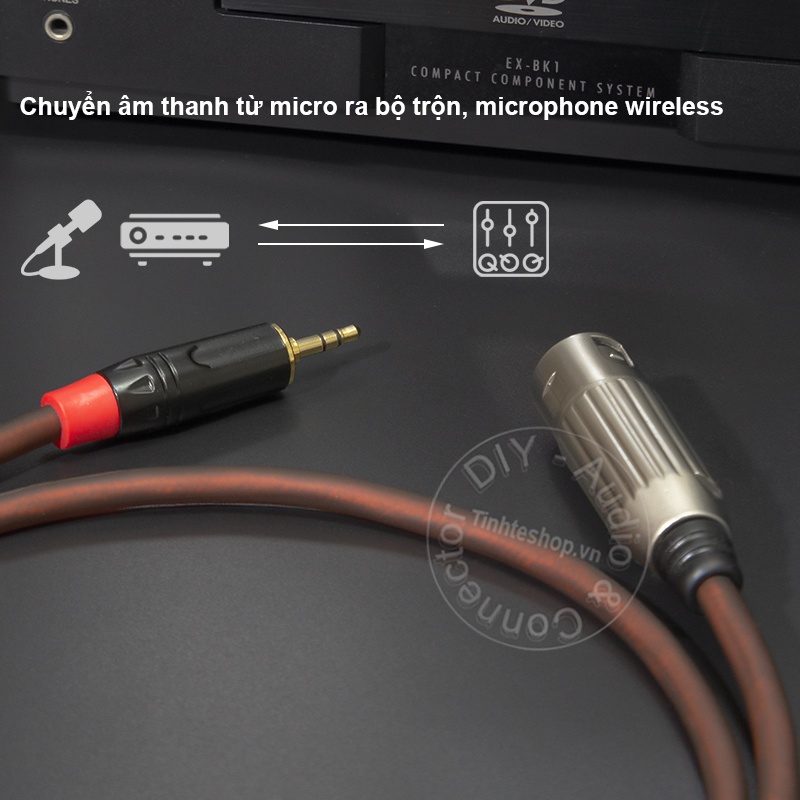 Cáp canon ra 3.5 balanced DIY 0.5M đến 5M cắm cho Micro và Audio - XLR đực sang 3.5mm