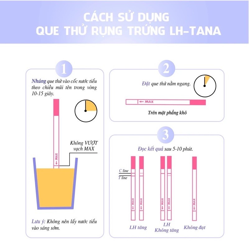 Que thử ( test thử) rụng trứng LH Tana Chính hãng Date mới nhất