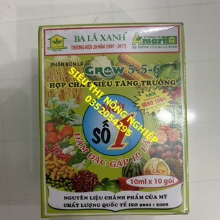 10 gói Phân bón lá 3 lá xanh số 1 - Tăng trưởng mạnh - cây sung sức