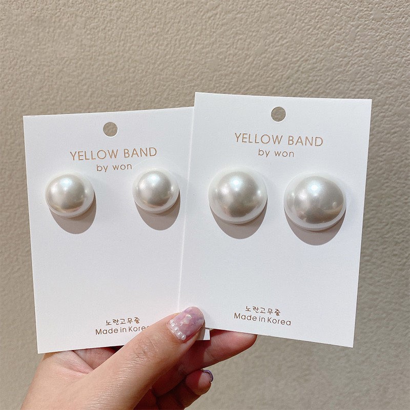 Bông tai ngọc trai to tròn khuyên tai ngọc trai nhân tạo BT03