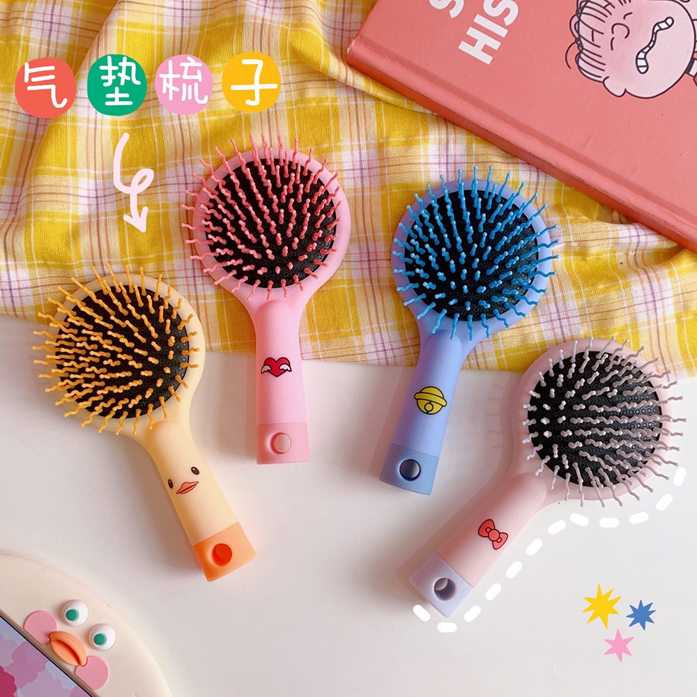 Lược Mini Kèm Gương Bỏ Túi Chống Rụng Tóc, Chải Tóc Xoăn, Massage Đầu Dành Cho Nữ