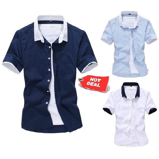 [SALE OFF] Các mẫu Sơ mi Nam ngắn tay cổ màu 2019 | BigBuy360 - bigbuy360.vn