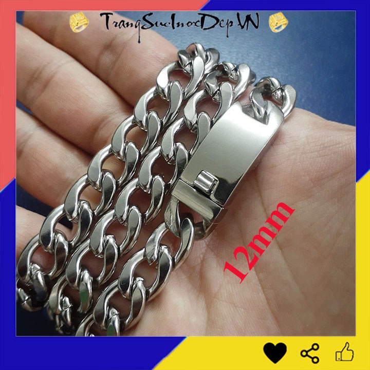 Dây chuyền nam inox kiểu lặc đơn 12mm khóa hộp đẳng cấp sáng đẹp đem lại đẳng cấp, phong độ cho người đeo