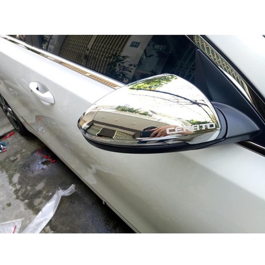 Bộ 2 Ốp Gáo Gương Xe Kia Cerato 2019 2020 2021 mạ Crom cao cấp có sẵn keo dính 2 mặt chuyên dụng