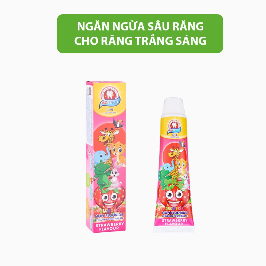 Kem đánh răng cho bé EQ Tech kem đánh răng cho trẻ em từ 2 đến 8 tuổi hương trái cây có thể nuốt được 75g