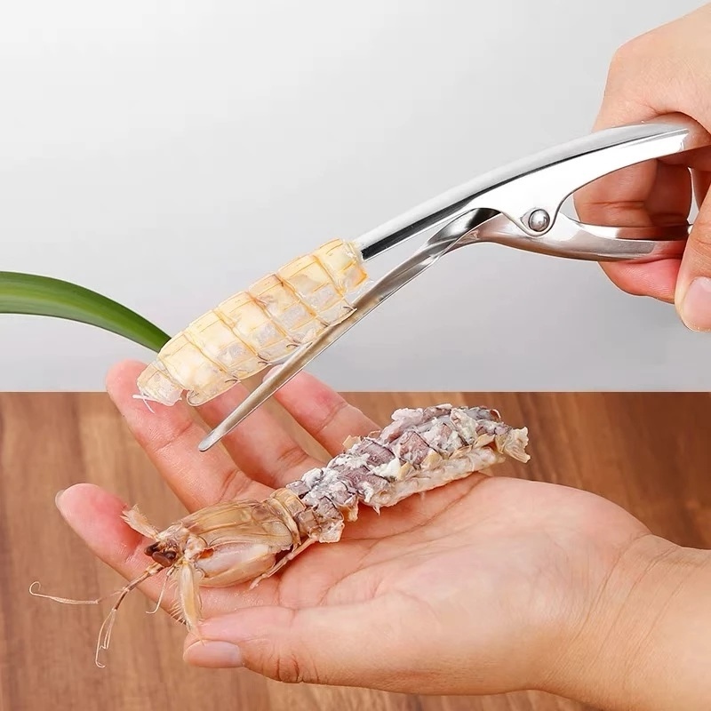1 Dụng Cụ Lột Vỏ Tôm Bằng Thép Không Gỉ