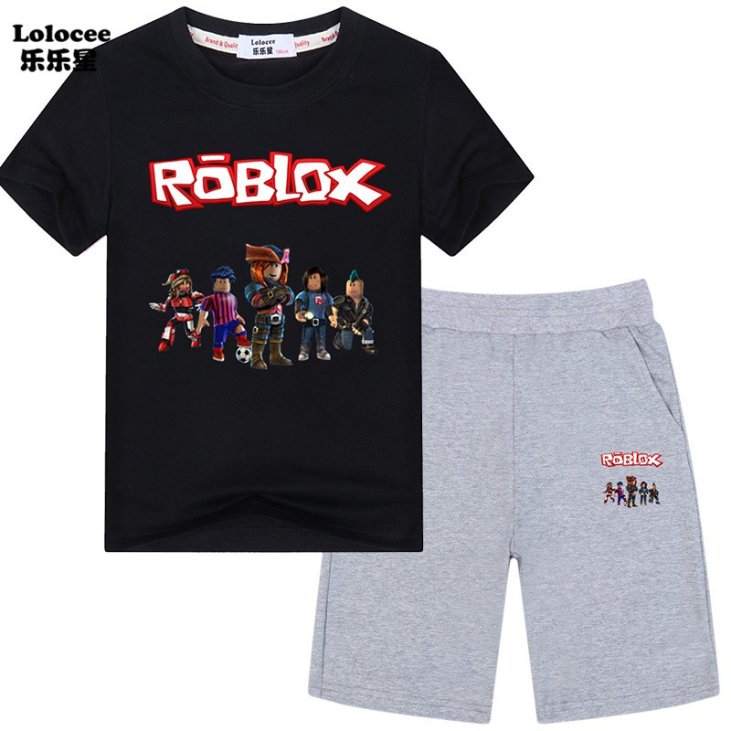 ROBLOX Set Áo Thun Tay Ngắn &amp; Quần Short Chơi Bóng Đá Cho Bé Trai