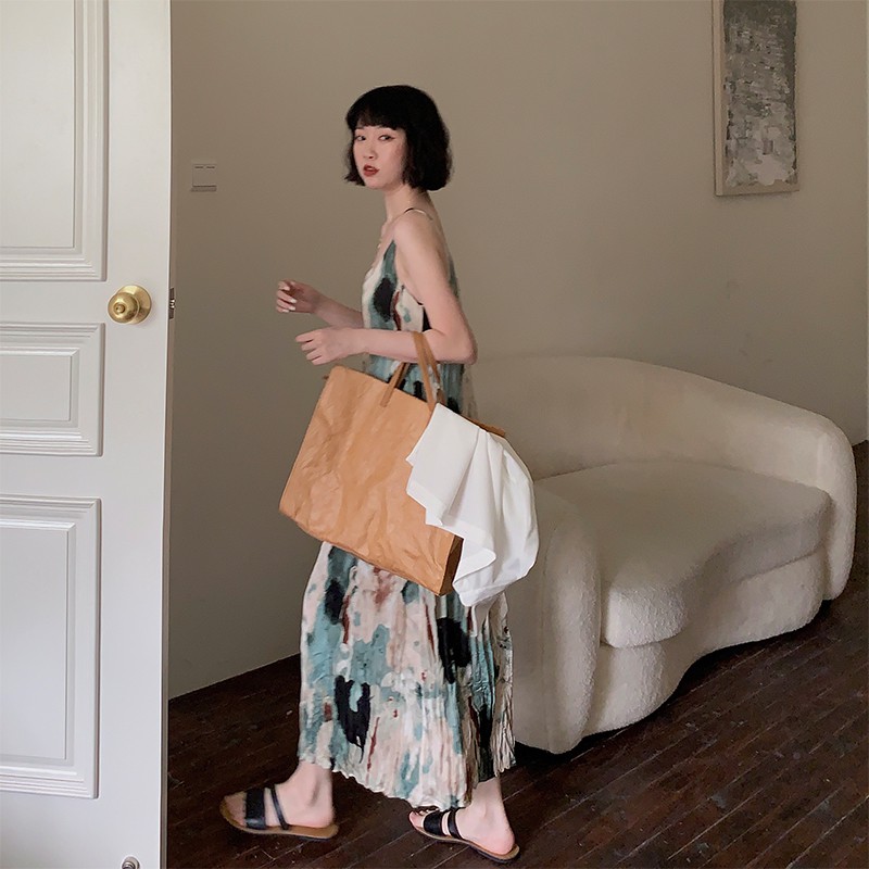 Xiaozhainv Fashion retro floral loose strap Maxi dresses | BigBuy360 - bigbuy360.vn