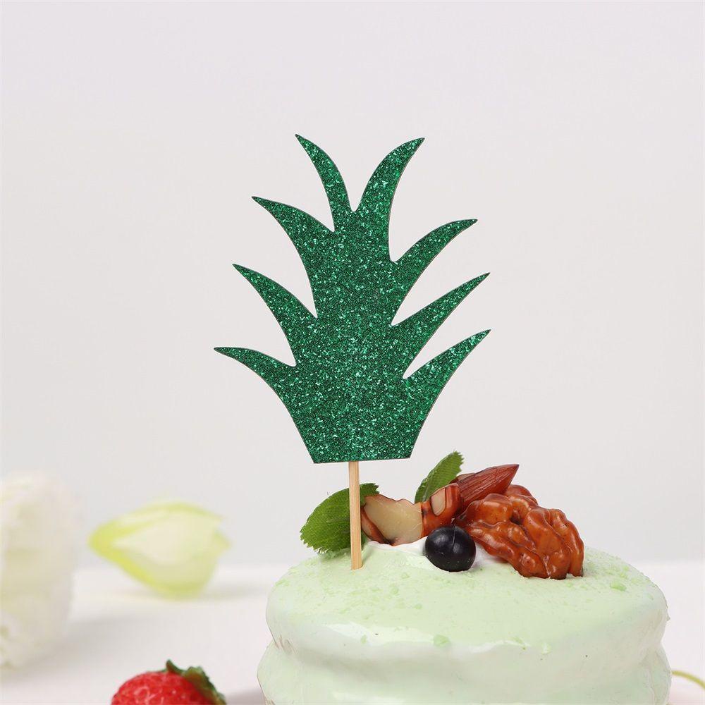 YNATURAL Set 24 Que Cắm Trang Trí Bánh Cupcake Chủ Đề Quả Dứa Nhiệt Đới