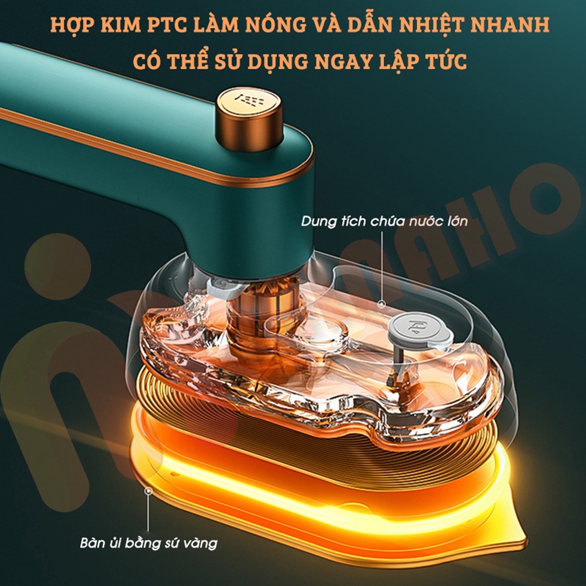 Bàn Là Hơi Nước Cầm Tay Xoay 180 độ - Bàn Ủi Hơi Nước Mini Công Suất 33W Mẫu Mới