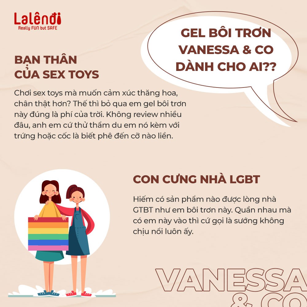 Gel bôi trơn Vanessa Nhật Bản gốc nước, an toàn, tinh chất sâm 200ml | Lalendi Store