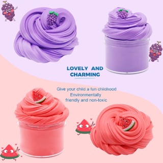 SLIME BƠ DƯA HẤU VÀ NHO - SLIME TRÁI CÂY - BUTTER SLIME MỀM MỊN TẶNG KÈM CHARM MIỄN PHÍ