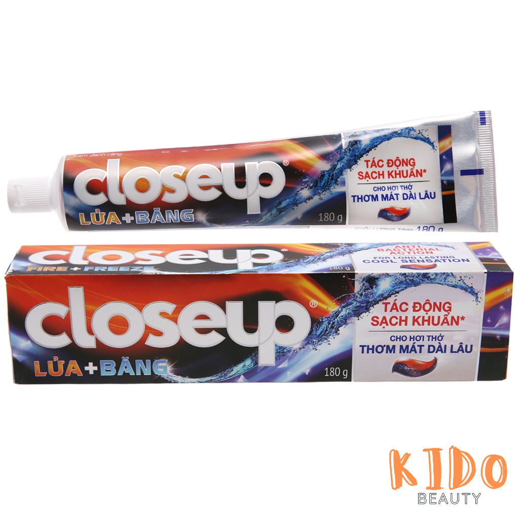 Kem Đánh Răng CLOSEUP Bạc Hà|Lửa Băng|Băng Tuyết|Muối Biển Chanh 160g/180g -Kem đánh răng Close Up trắng răng thơm miệng