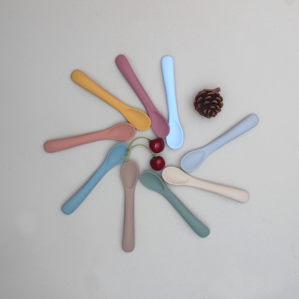 Thìa silicone, muỗng ăn dặm cho bé 5m+ (loại mới nhỏ và mềm hơn)