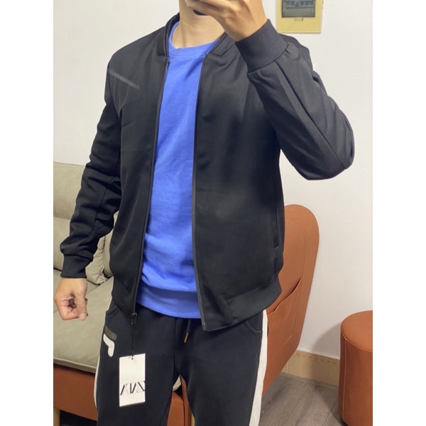 Áo nỉ nam ZA04 vải pique co giãn, bomber nỉ hàng xuất dư nguyên chip.