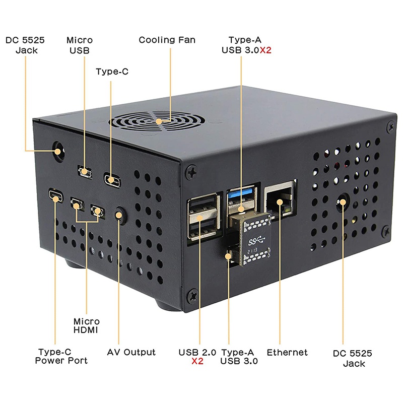 Bộ Vỏ Kim Loại + Công Tắc Nguồn + Quạt Tản Nhiệt X825-C8 Cho Raspberry Pi | BigBuy360 - bigbuy360.vn
