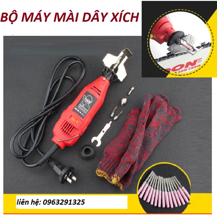 Máy mài dây xích lưỡi cưa tặng kèm 10 đầu mài