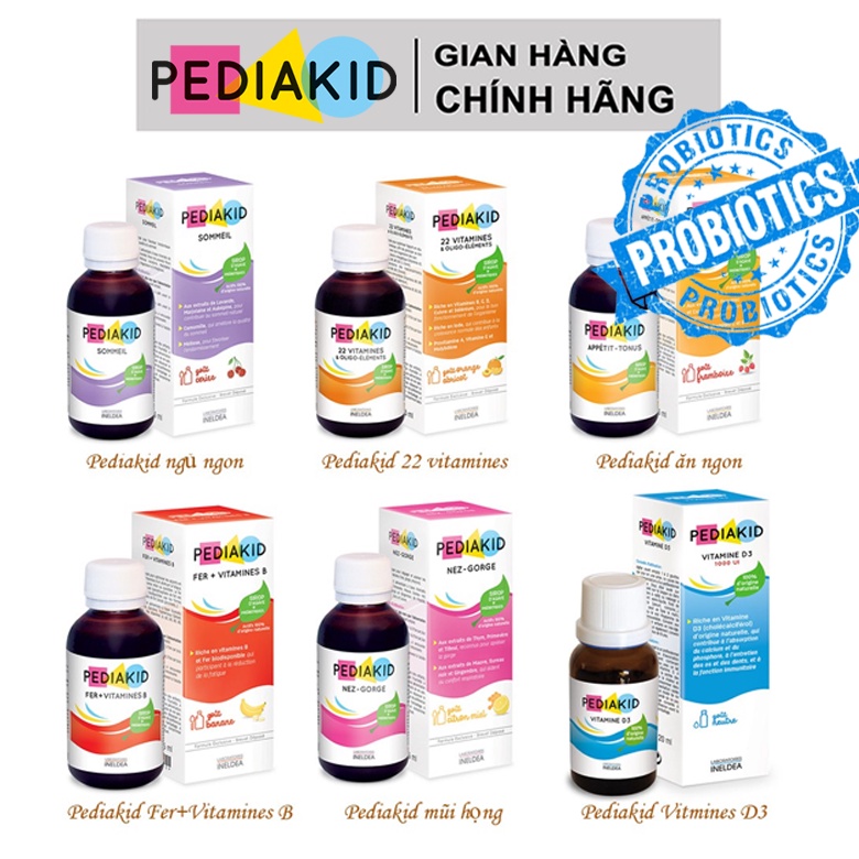 Pediakid immuno, appetit, sommeil, nez gorge, 22 vitamin, omega, d3 của Pháp